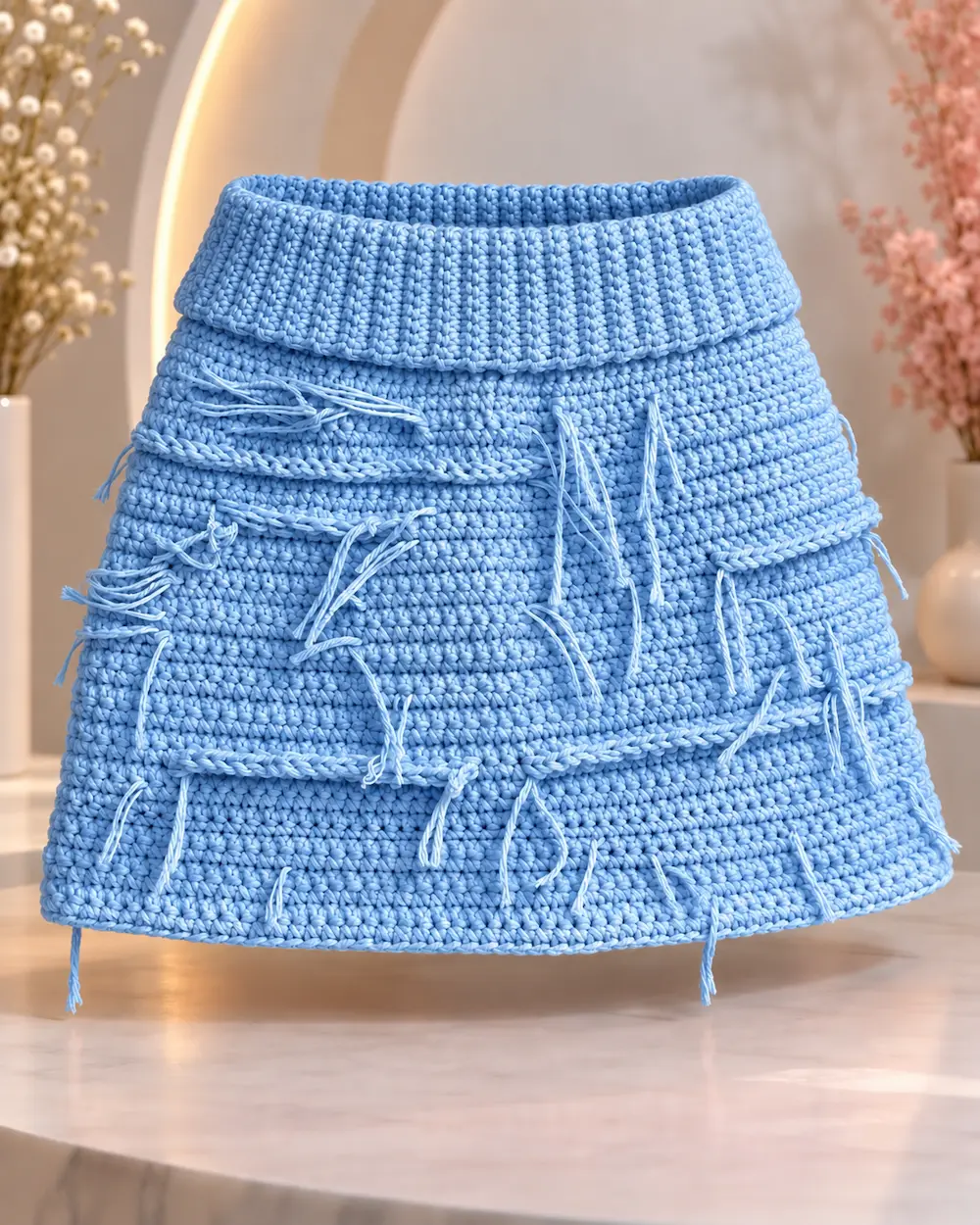 the tassel-tide plain skirt in light blue